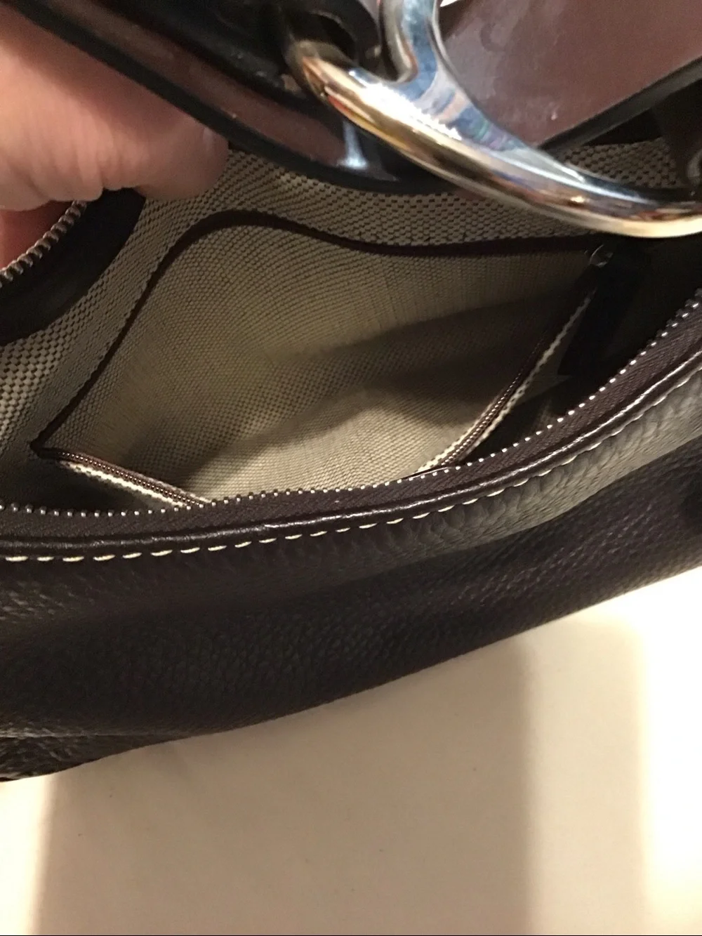 Dooney & Bourke Hobo Bag, Lined, Black Pebbled Leather
